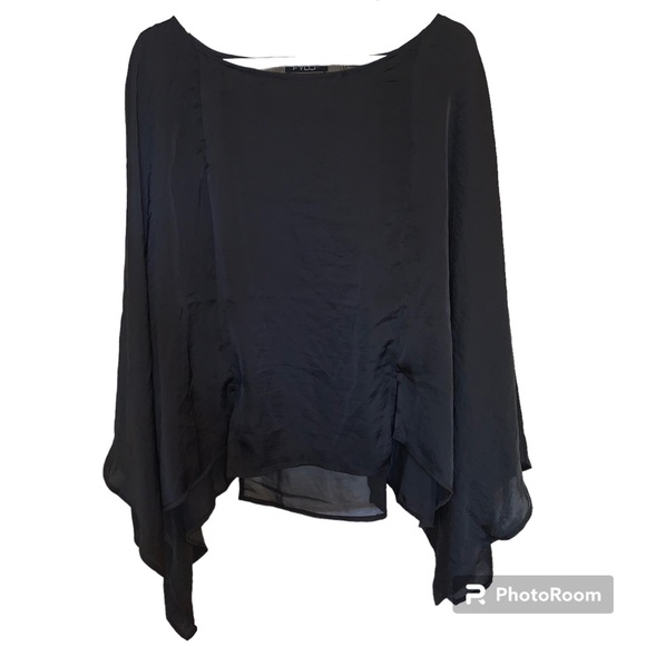 FYLO Satin Batwing Waterfall Cape Top Gothic Style - Picture 9 of 10